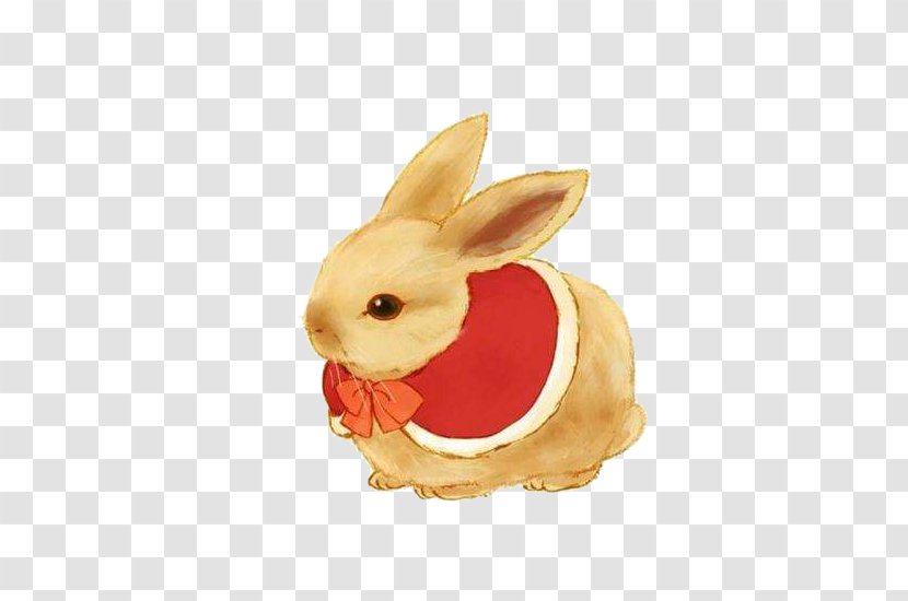 Cartoon Painting Illustration - Rabbit - Red Transparent PNG