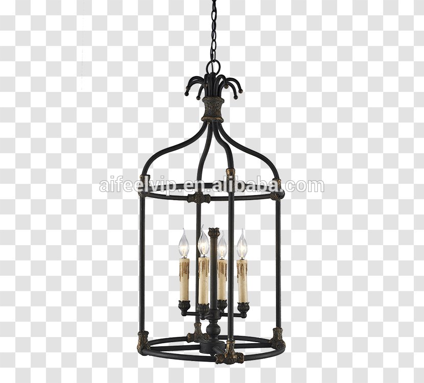 Iron Chandelier Lighting Light Fixture - Bird Nest - European Style Luxury Transparent PNG