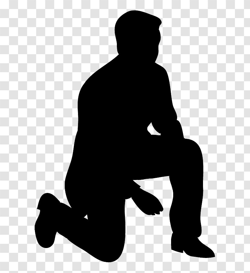 Silhouette Kneeling Clip Art - Man Transparent PNG