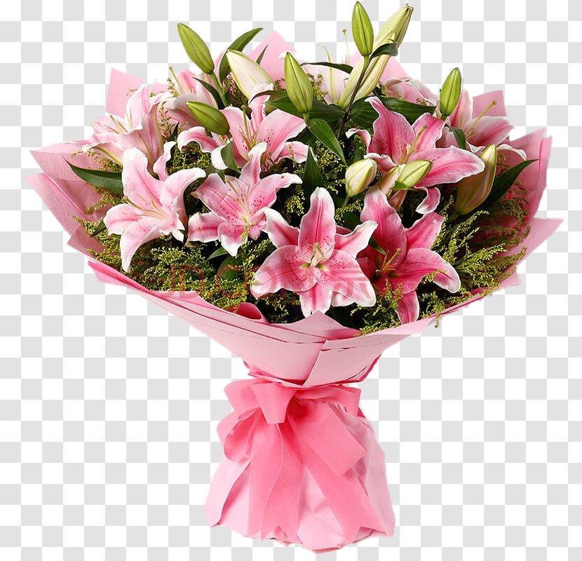 Flower Bouquet Rose Floristry Delivery - Valentine S Day - What A Lily Transparent PNG