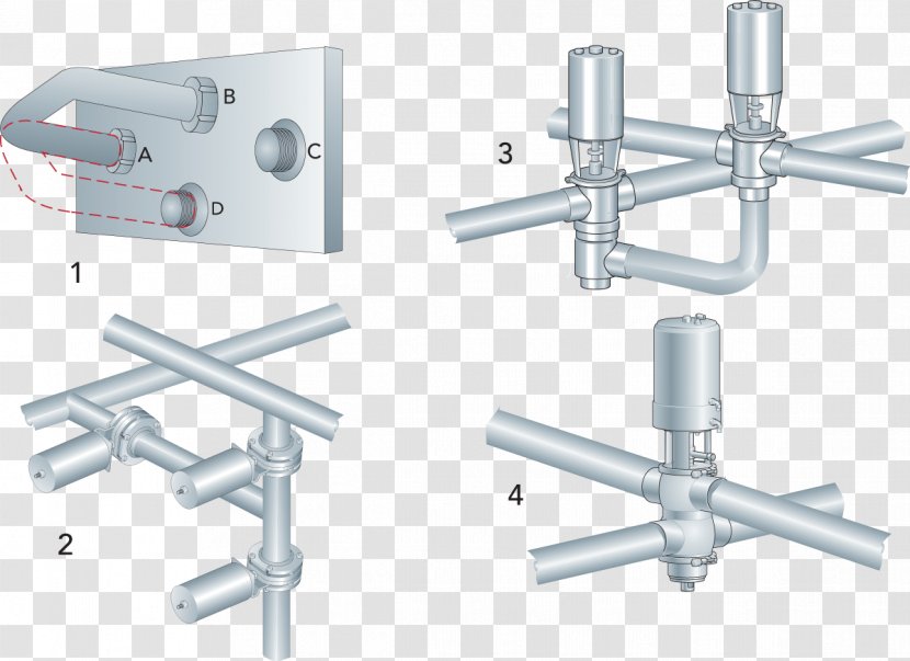 Valve Pipe Piping And Plumbing Fitting Instrumentation Diagram - Hardware - Separate Lines Transparent PNG