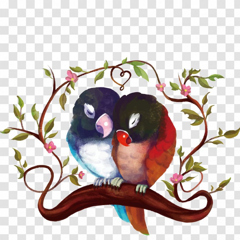 Bird Parrot Watercolor Painting Clip Art - Lovebird - Birds Transparent PNG