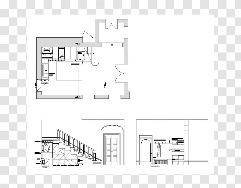 Floor Plan Architecture Stairs - Dwg Transparent PNG