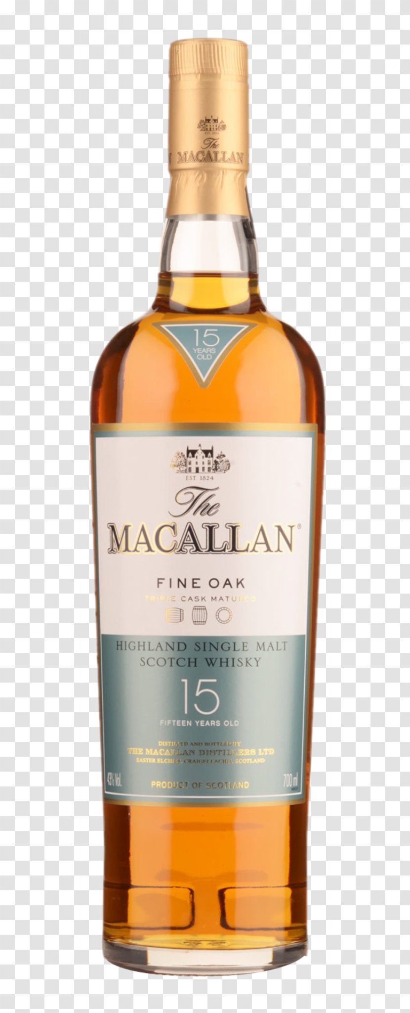 Single Malt Whisky Scotch The Macallan Distillery Whiskey - 15 Years Old Transparent PNG
