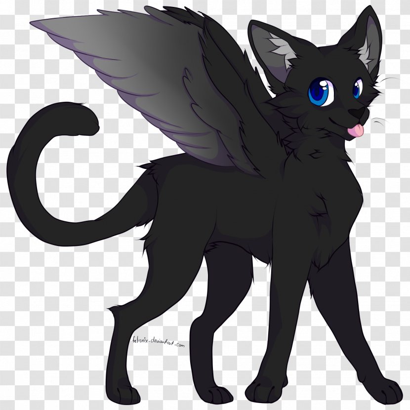 Black Cat Kitten Whiskers Wing - Snout - Cats Transparent PNG