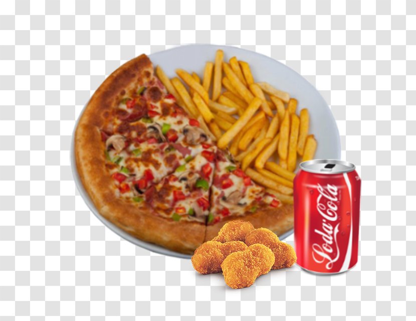French Fries European Cuisine Full Breakfast Fast Food Pizza - Burger King Transparent PNG