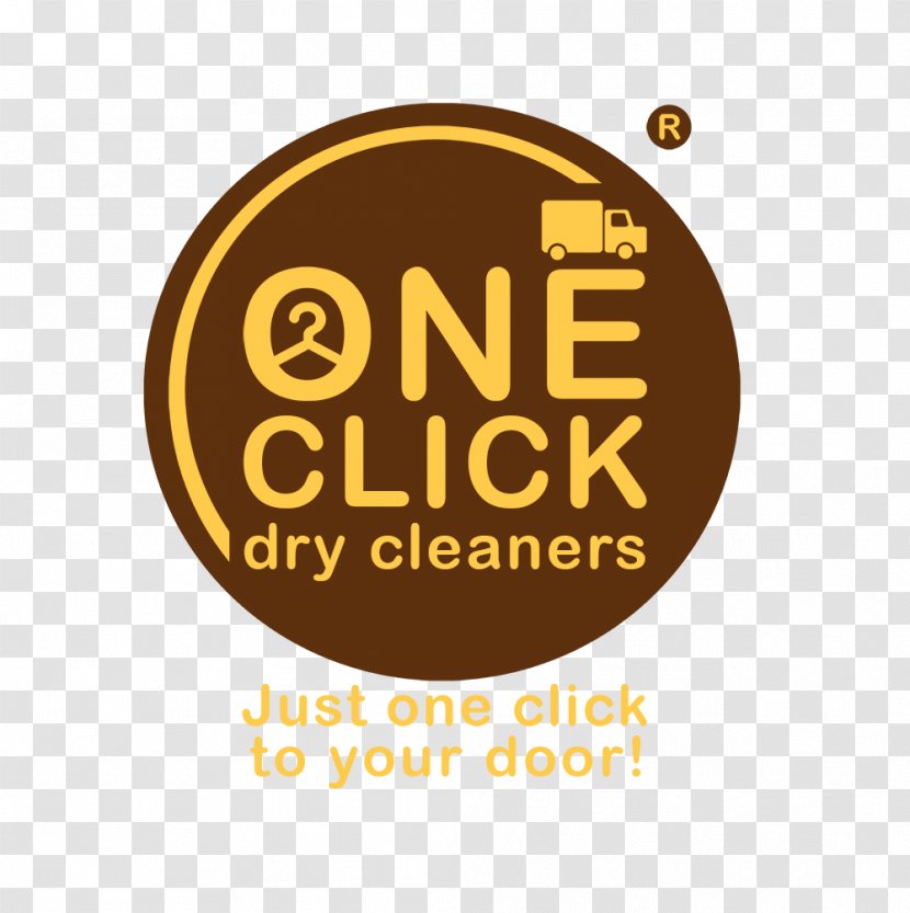 Logo One Click Dry Cleaners Brand Yellow Font - Label - Clean Transparent PNG