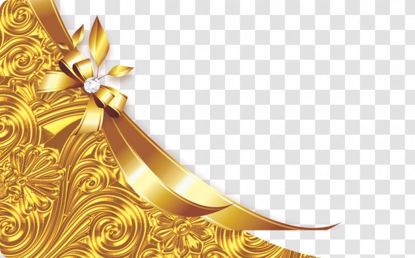 Shoelace Knot Gold Wallpaper - Ribbon - Golden Bow Transparent PNG