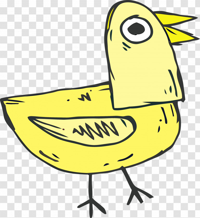 Ducks Line Art Birds Beak Yellow Transparent PNG