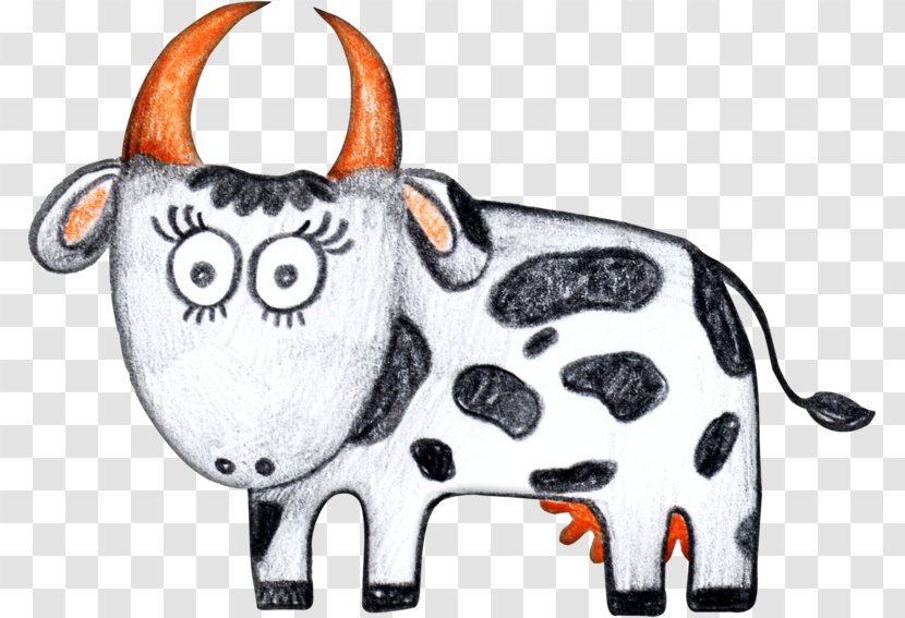 Taurine Cattle Drawing Cartoon - Livestock - Pencil Transparent PNG