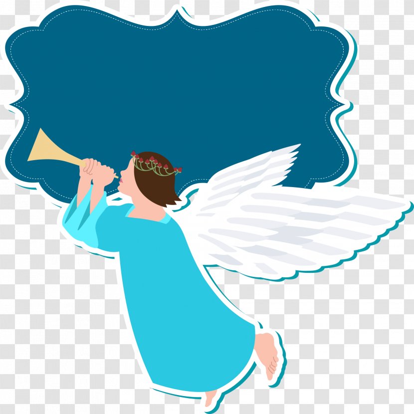 Angel Illustration - Mythical Creature - Vector Hand-painted Tag Transparent PNG