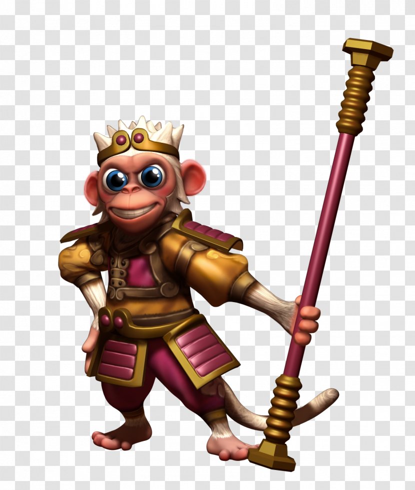 Figurine Cartoon Spear Character Animal - Fiction - Monkey King Transparent PNG