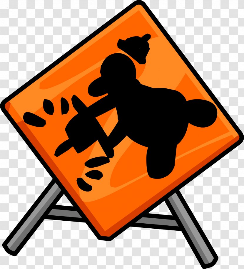 Club Penguin Architectural Engineering Clip Art - Cartoon - Construction Signs Transparent PNG