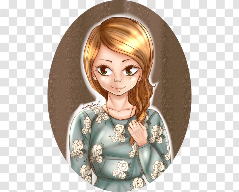 Blond Brown Hair Long - Watercolor Transparent PNG