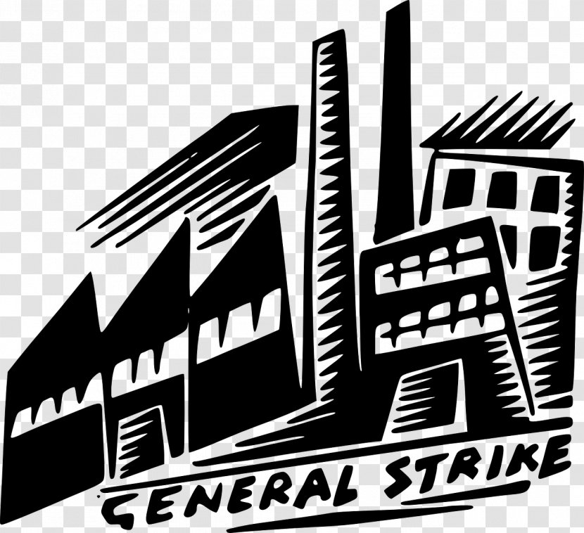 General Strike Action Clip Art - Monochrome Photography - Factory Silhouette Transparent PNG