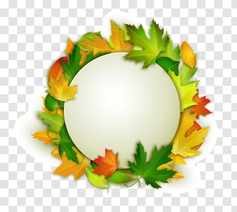 Circle Watercolor Painting - Autumn Maple Leaf Transparent PNG