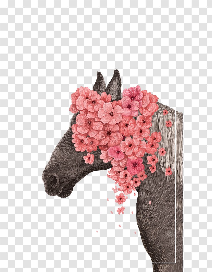 How Much ? Flower Illustrator Illustration - Plant - Horse With Flowers Transparent PNG