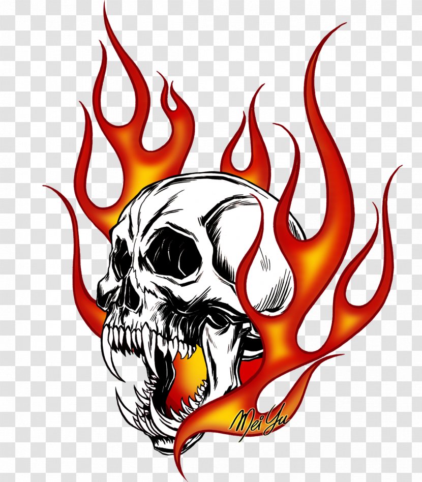 Skull Flame Clip Art - Fire Transparent PNG