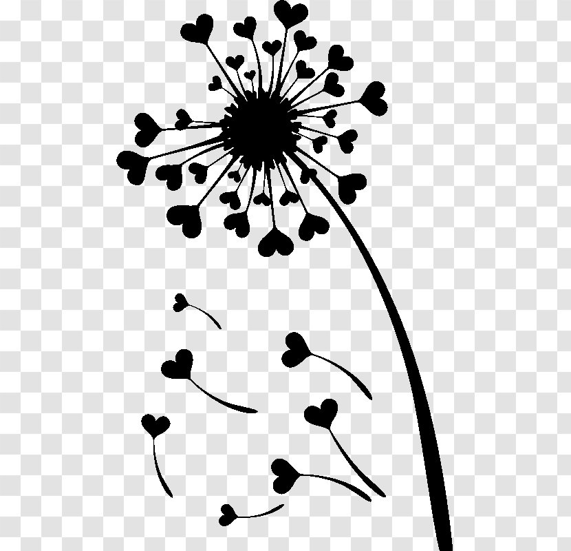 Common Dandelion Silhouette Wall Decal - Visual Arts Transparent PNG