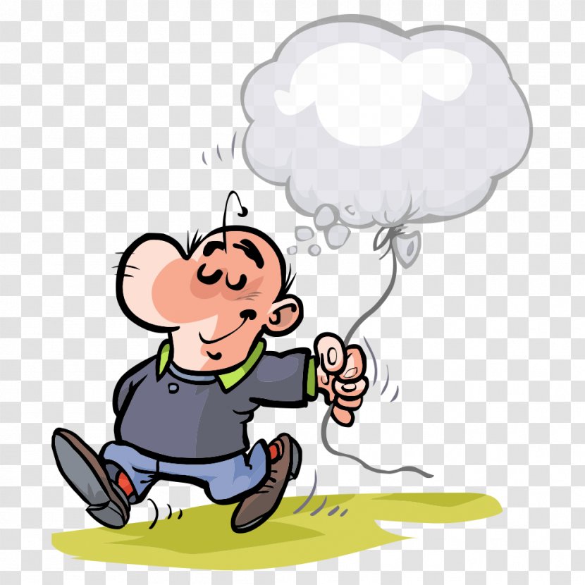 Cartoon Comics Illustration - Fictional Character - Vector Man Holding Clouds Transparent PNG