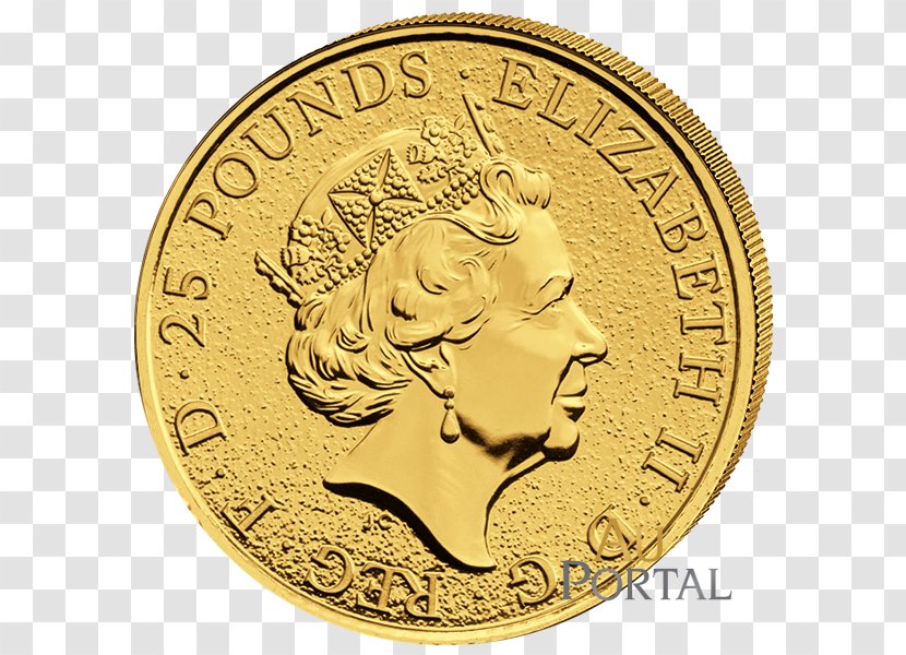Royal Mint The Queen's Beasts Gold Coin Bullion - Invest Wales Transparent PNG