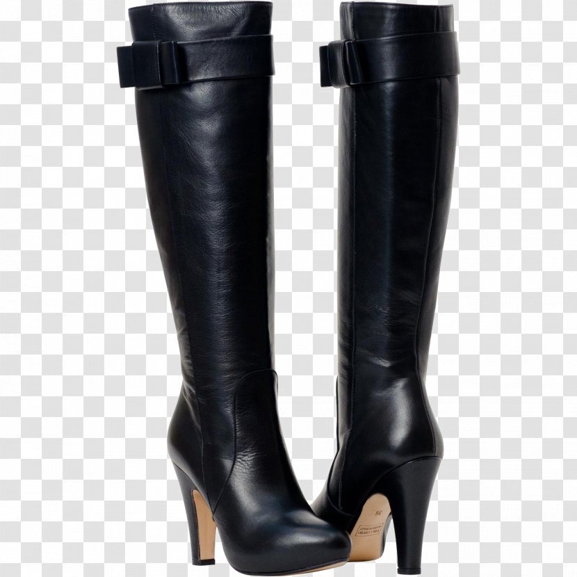 High-heeled Shoe Riding Boot Leather - Footwear Transparent PNG