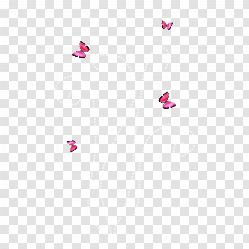 Butterfly - Pink Flowers - Floating Transparent PNG