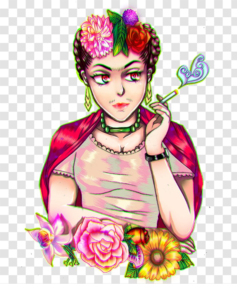 Hipster Frida Kahlo Drawing - Frame - Illustration Style Transparent PNG