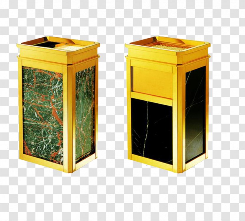 Waste Container Stainless Steel Hotel - Room - 2 Gold Trash Can Transparent PNG