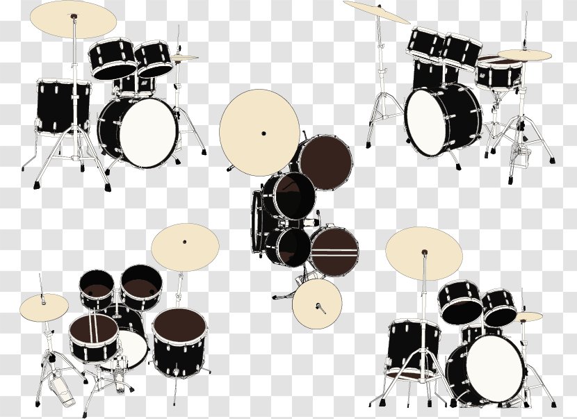 Drums Musical Instrument Drummer - Silhouette - Vector Transparent PNG