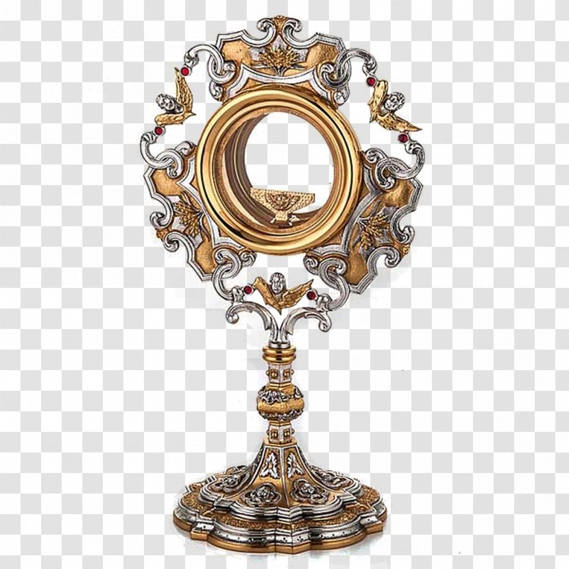 Monstrance Eucharist Reliquary Pyx Sacramental Bread - Bronze - Angel Transparent PNG