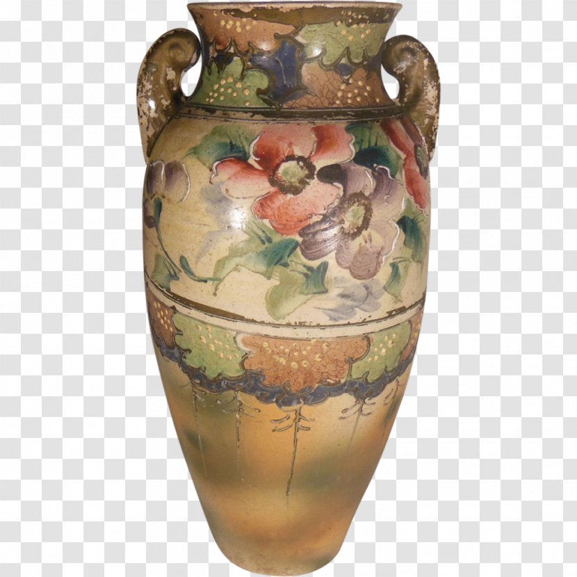 Vase Ceramic Pottery Pitcher Urn - Artifact - Hand-painted Flower Material Transparent PNG