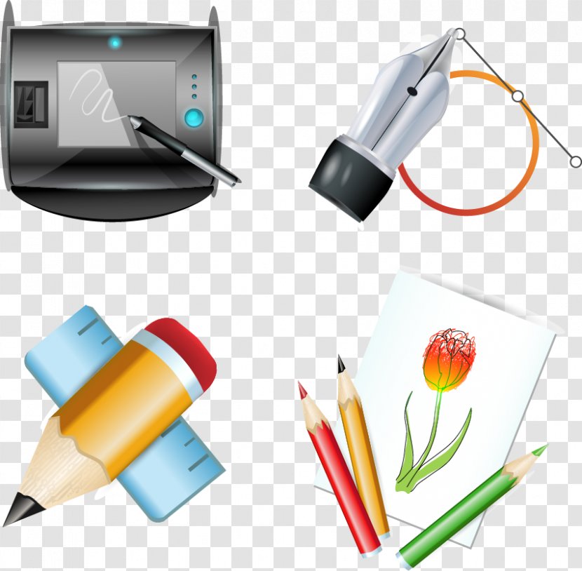 Colored Pencil Office Supplies Icon - Infographic - Vector Pen Transparent PNG