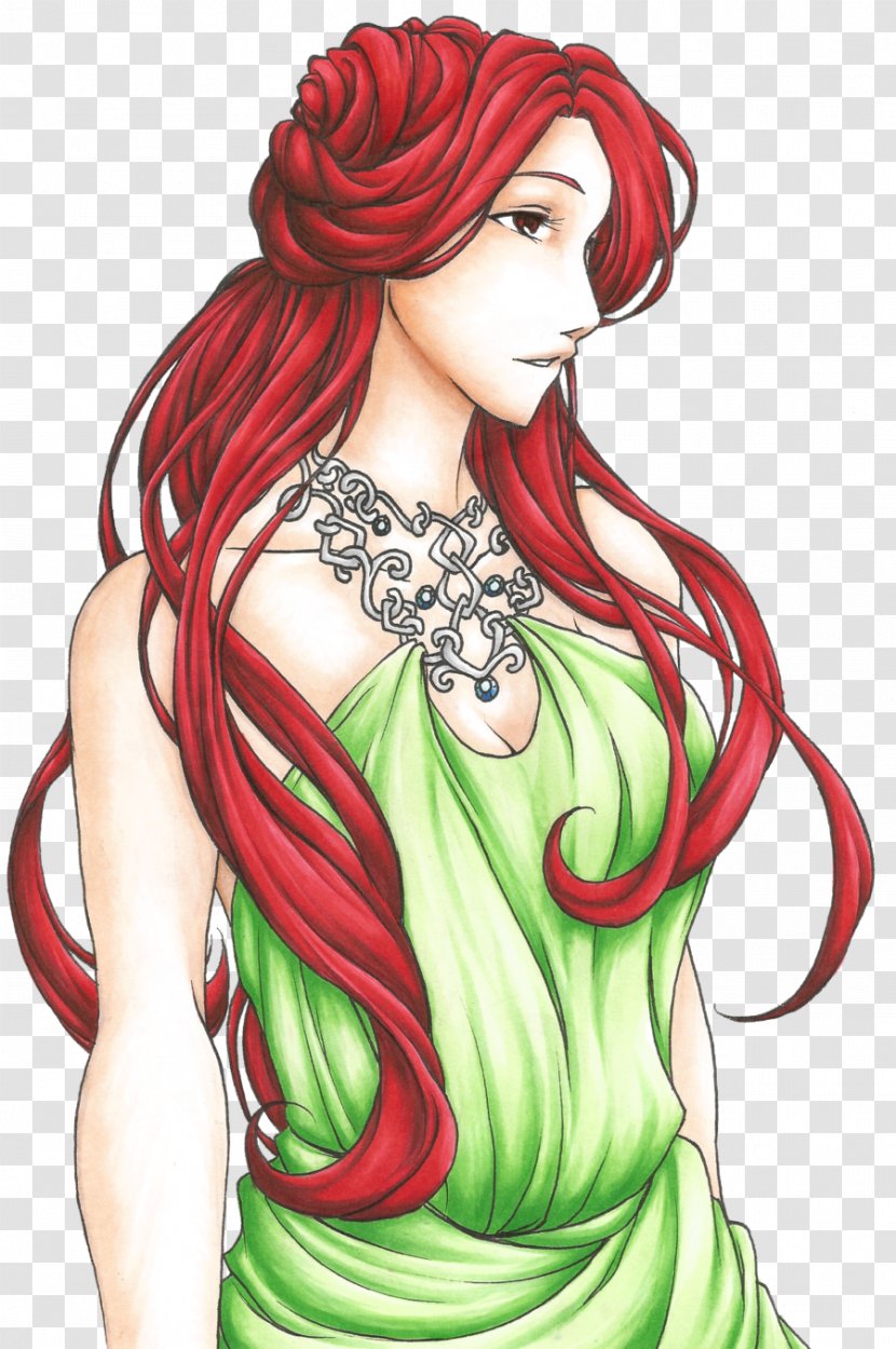 Red Hair Illustration Coloring Brown - Fashion - Sun Goddess Jewelry Transparent PNG