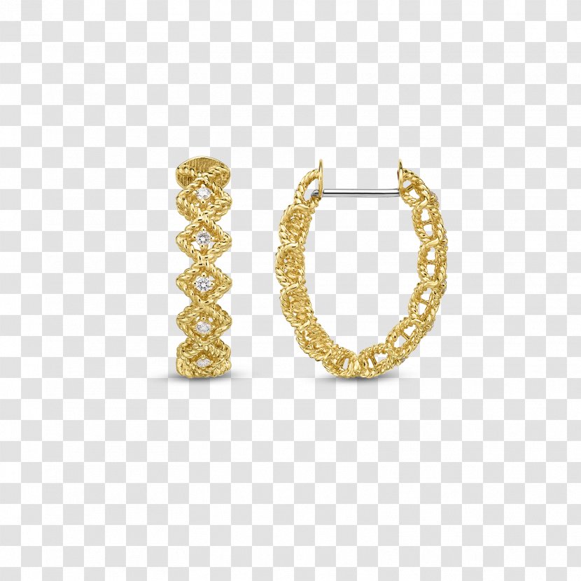 Earring Jewellery Colored Gold Diamond - Roberto Coin Spa - Hoop Transparent PNG