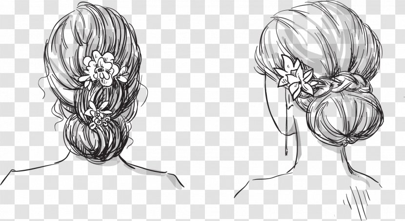 Hairstyle Drawing Braid Royalty-free - Hair Avatar Vector Elements Transparent PNG