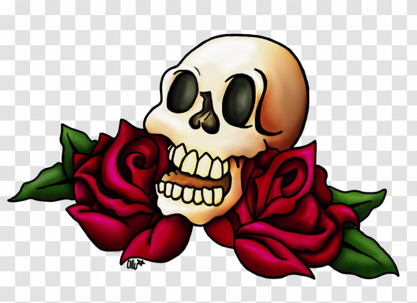 Skull Flower Legendary Creature Clip Art - Cartoon - And Roses Transparent PNG