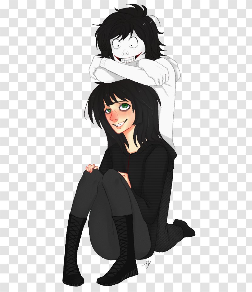 Drawing DeviantArt Black Hair - Watercolor - Peek A Boo Transparent PNG