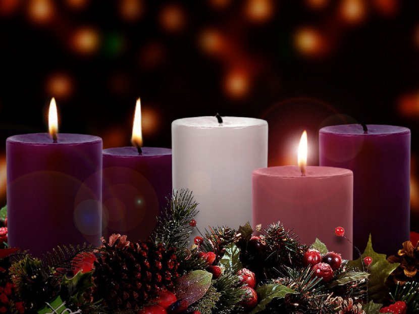 Gaudete Sunday Advent Wreath Liturgy - Church Candles Transparent PNG