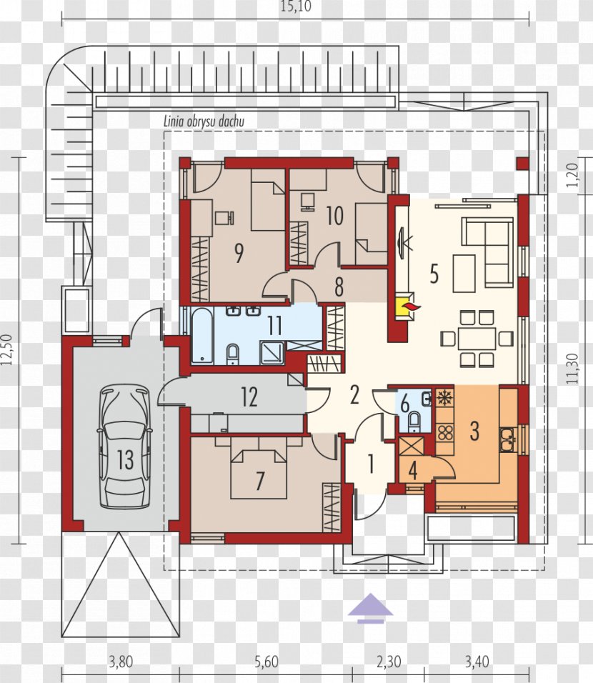 Floor Plan House Building Projekt Bedroom - Raphael Transparent PNG
