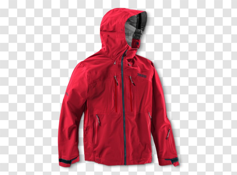 Hoodie Jacket Ski Suit Clothing Polar Fleece - Red Transparent PNG