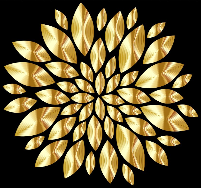 Flower Gold Petal Clip Art - Green Transparent PNG