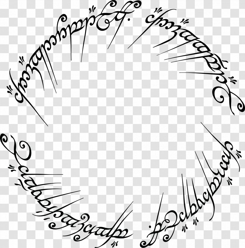 The Lord Of Rings One Ring Black Speech Etsy - Watercolor - Inscription Transparent PNG