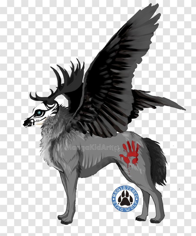 Fallen Angel Dog Black Wolf - Demon Wings Transparent PNG