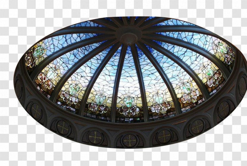 Dome Window Stained Glass Ceiling - Building - Church Transparent PNG