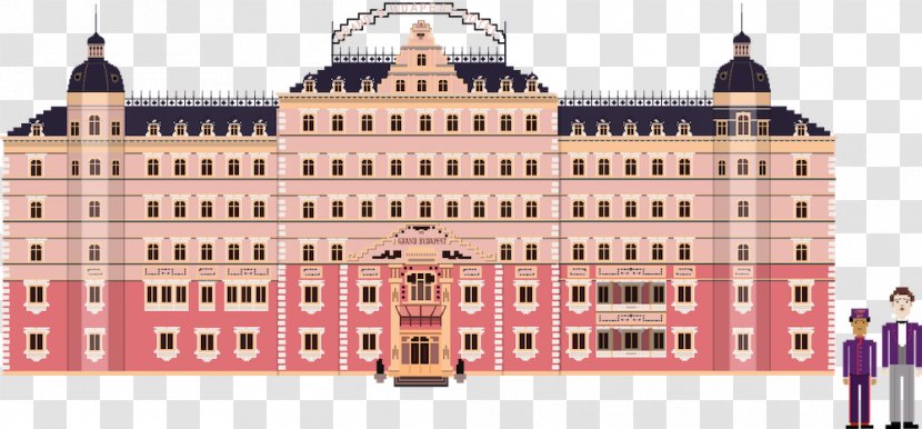 Architecture Pixel Art Hotel Film - Wes Anderson Transparent PNG