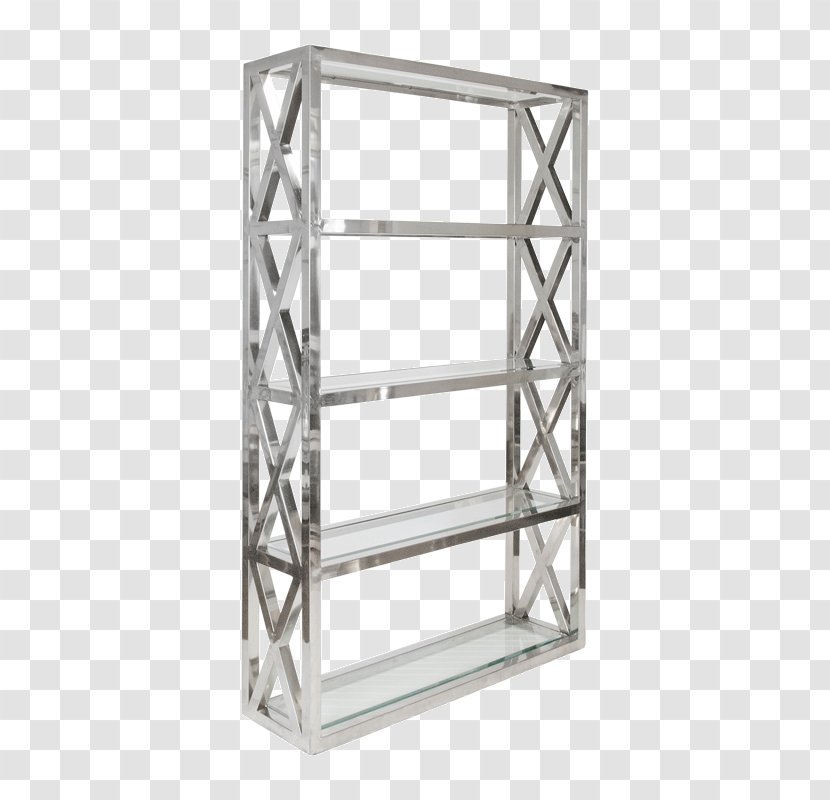 Bookcase Shelf Stainless Steel Metal - Rectangle - Glass Transparent PNG