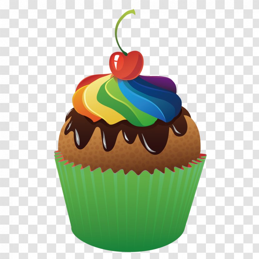Cupcake Icing Bakery Birthday Cake Cherry Transparent PNG