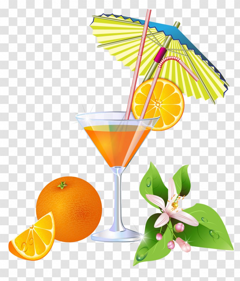 Cocktail Juice Martini Margarita Soft Drink - Wine - Summer Orange Clipart Transparent PNG