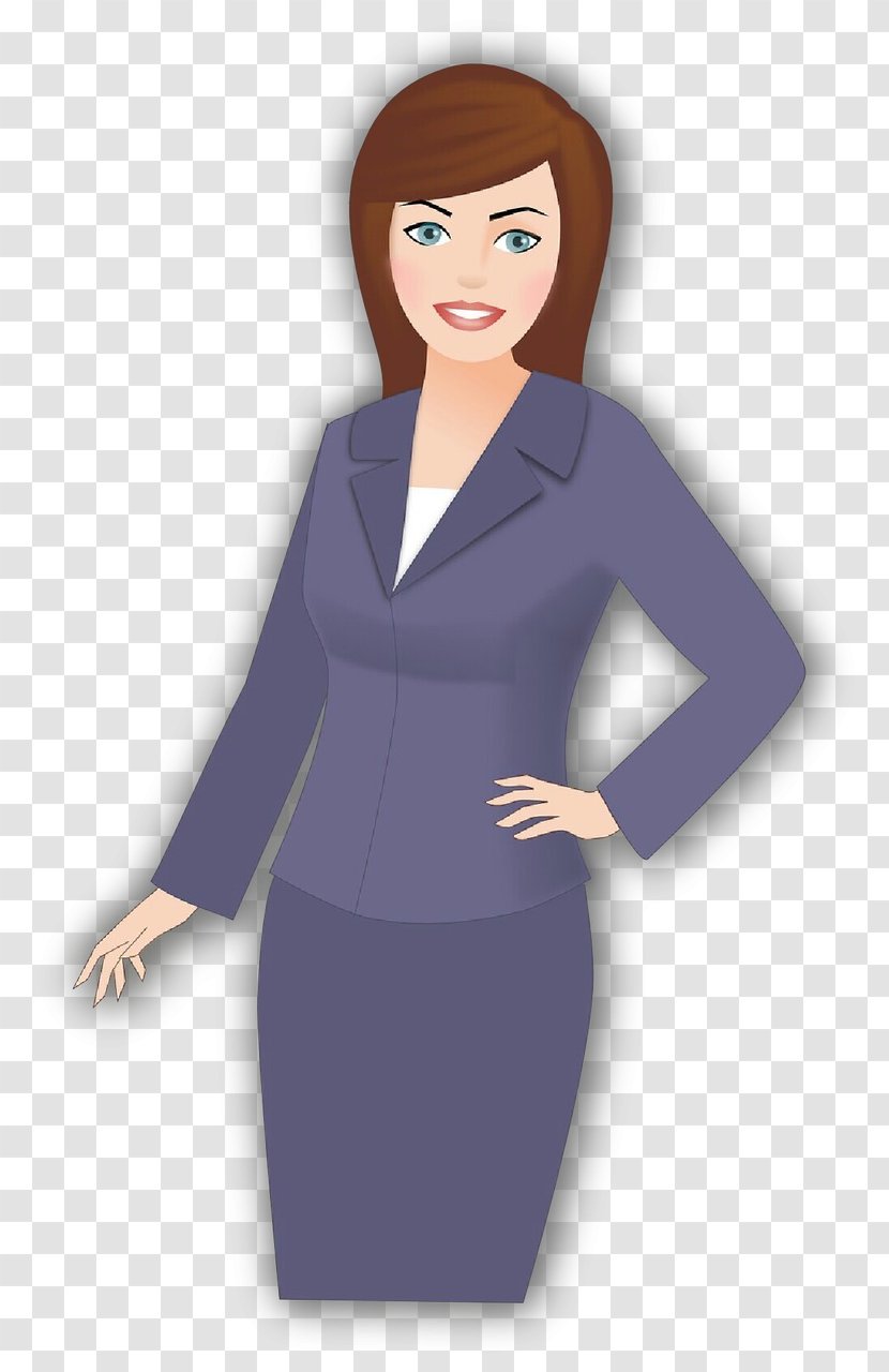 Clothing Standing Purple Dress Formal Wear - Businessperson Black Hair Transparent PNG